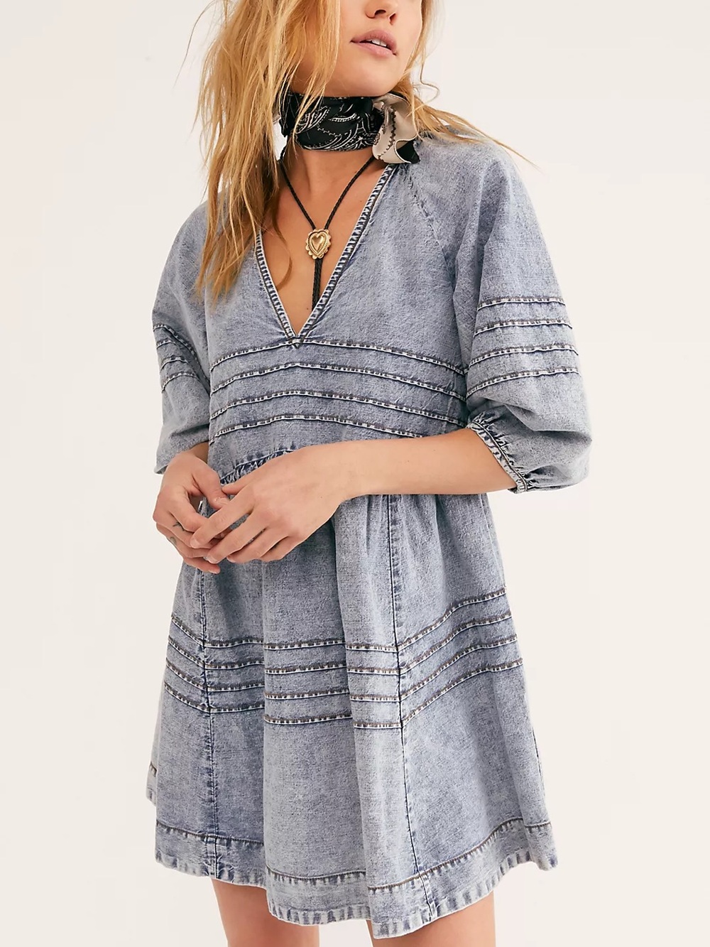 Free People Sweet Surrender Denim Mini Dress